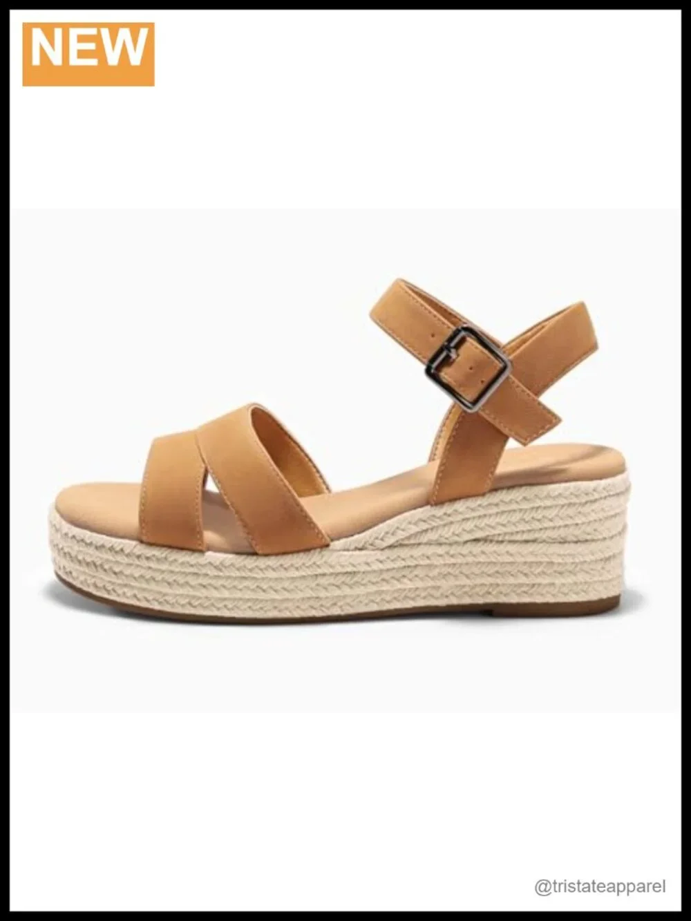 Wedge Platform Sandals Espadrille Heels Open Toe Buckle Ankle Strap